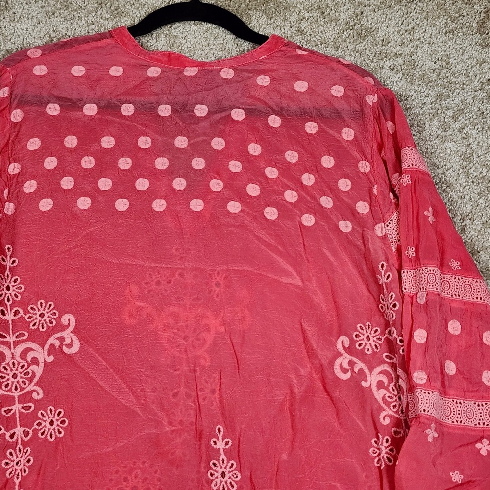 Johnny Was Pink Embroidered Bandana Tunic - Picture 11 of 12